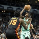 Clint Capela (15) et les Hawks en sont à trois victoires d'affilée KEYSTONE/AP/Matt Kelley
